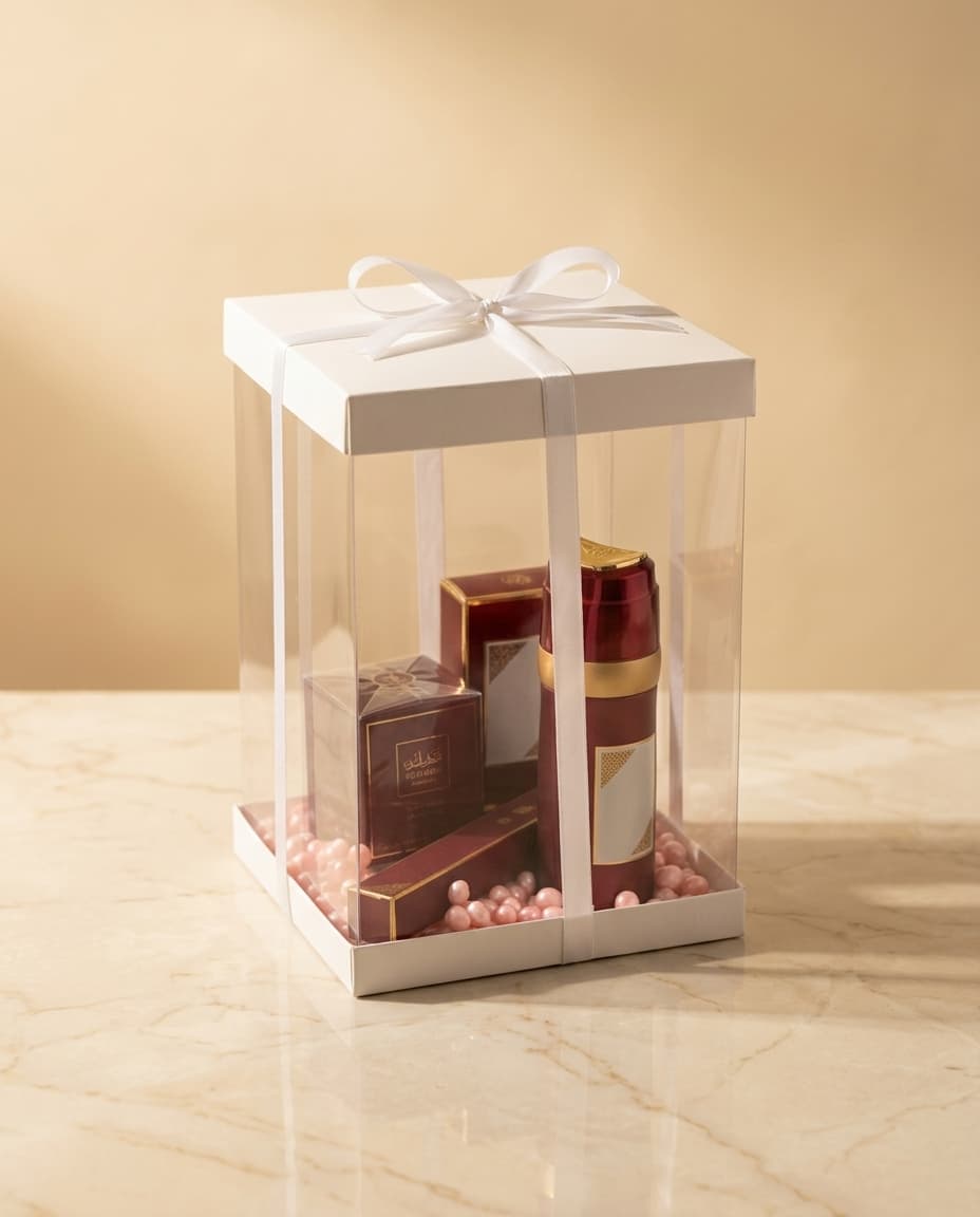Geschenkbox Weiss mit Schleife